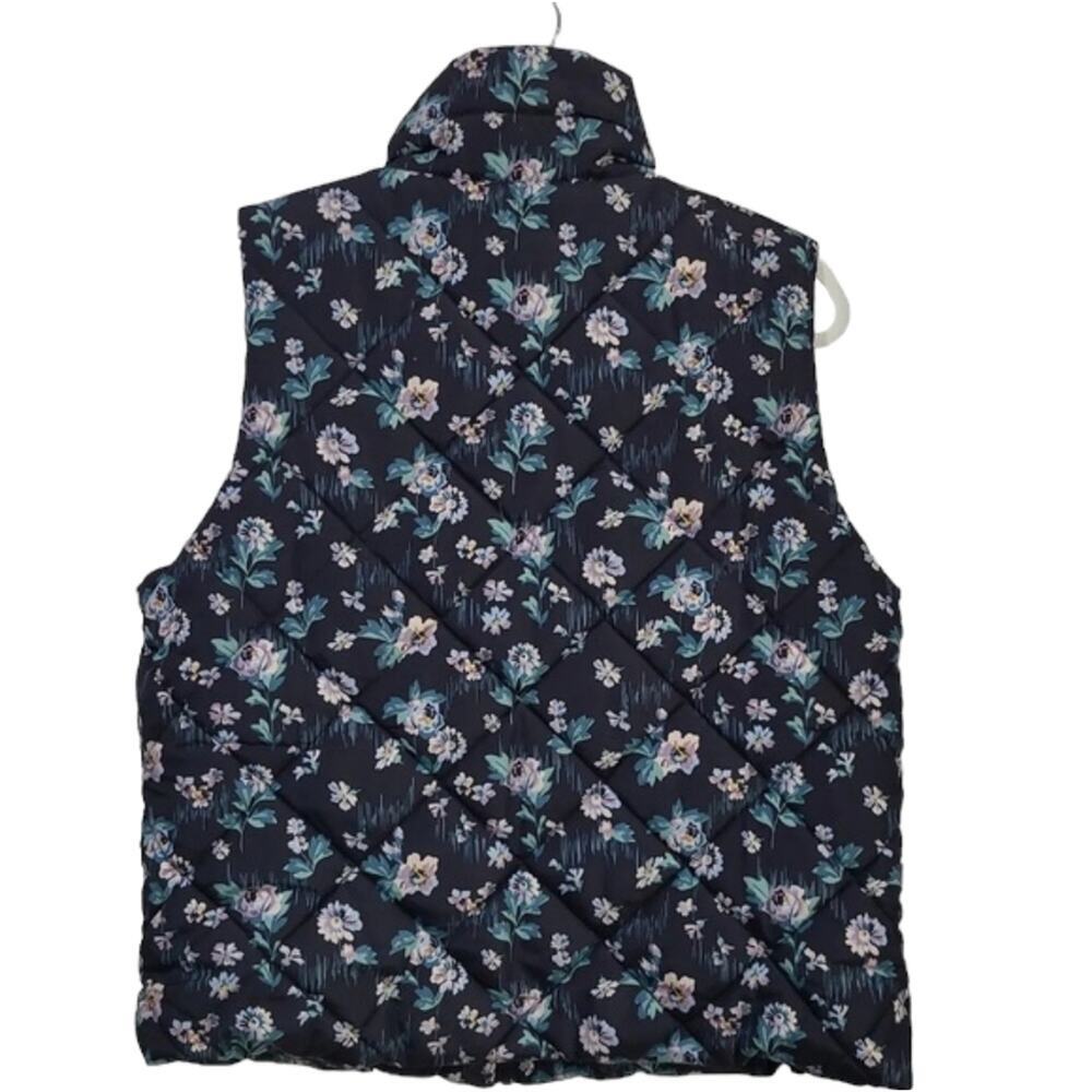 Vera Bradley Puffer Vest Sleeveless Coat Navy Garden‎ Full Zip Fleece Lined 3XL - Picture 4 of 12